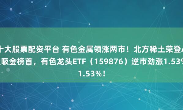 十大股票配资平台 有色金属领涨两市！北方稀土荣登A股吸金榜首，有色龙头ETF（159876）逆市劲涨1.53%！